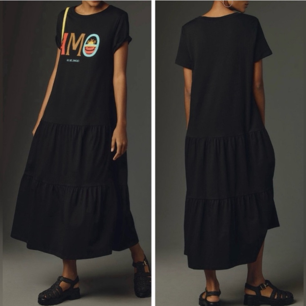 LNWOT Farm Rio Tiered Maxi TShirt Dress